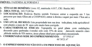 Imóvel 2619447 [''] - ['Fazenda São Vicente ou Santa Tereza, Lugar denominado Fazenda Alvorada I, Buritis'] [''] - ['Buritis']/['MG'] - 1